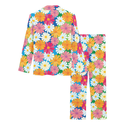 Daisy Pattern Print Design DS05 Women's Long Pajama Set