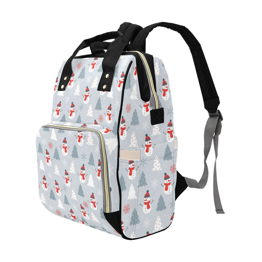 Snowman Print Design LKS302 Diaper Bag Backpack