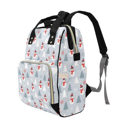 Snowman Print Design LKS302 Diaper Bag Backpack
