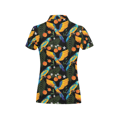 Macaw Pattern Print Design 03 Women's Polo Shirt