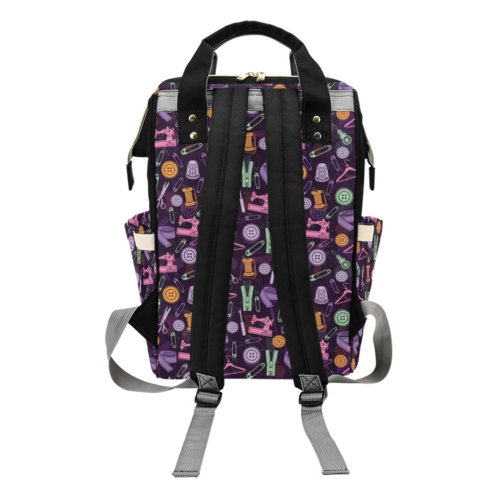 Sewing Equipment Print Design LKS306 Diaper Bag Backpack