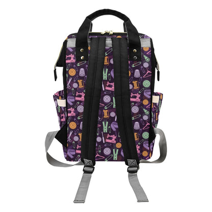 Sewing Equipment Print Design LKS306 Diaper Bag Backpack