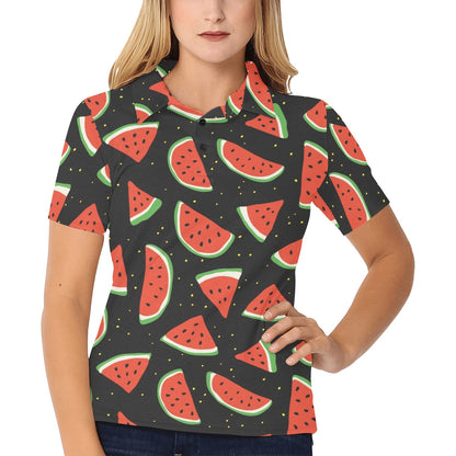 Watermelon Pattern Print Design WM09 Women's Polo Shirt