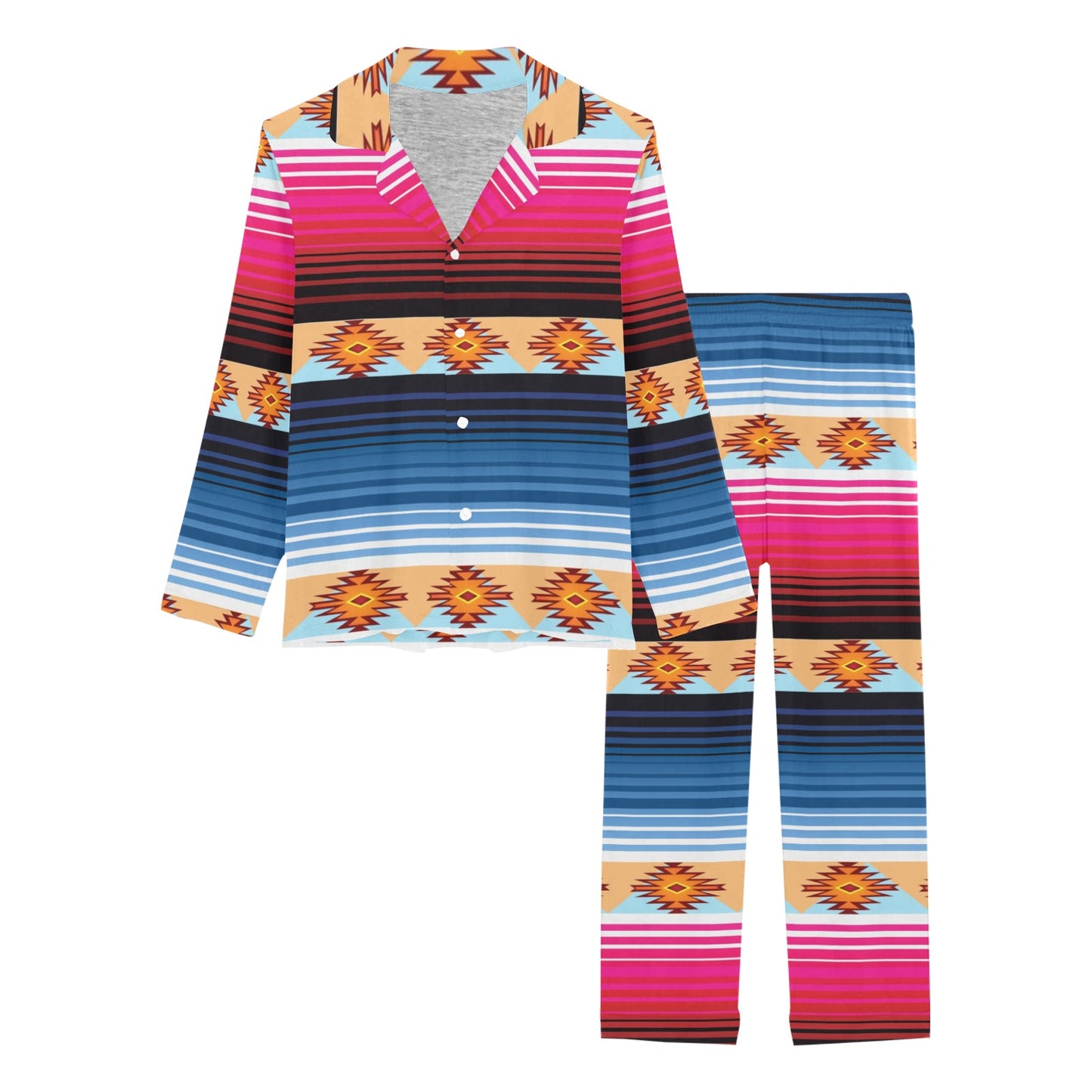 Mexican Pattern Print Design 03 Women's Long Pajama Set