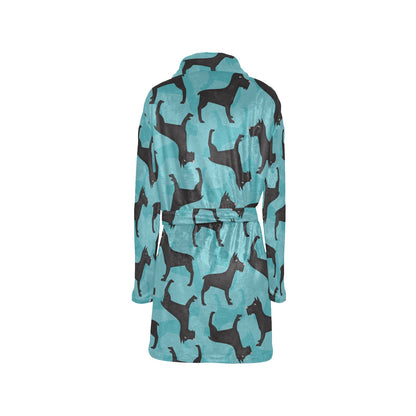 Schnauzers Pattern Print Design A01 Women's Fleece Robe