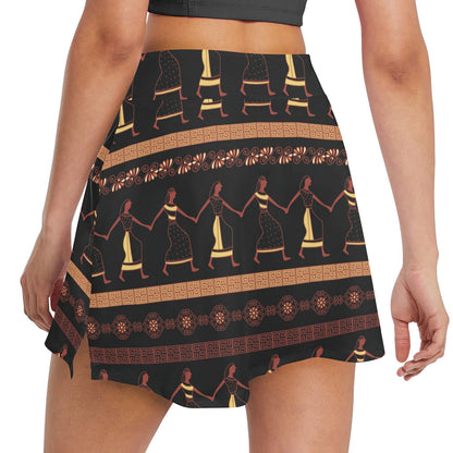 Ancient Greek Human Print Design LKS306 17" Golf & Pickleball Skort with Pockets