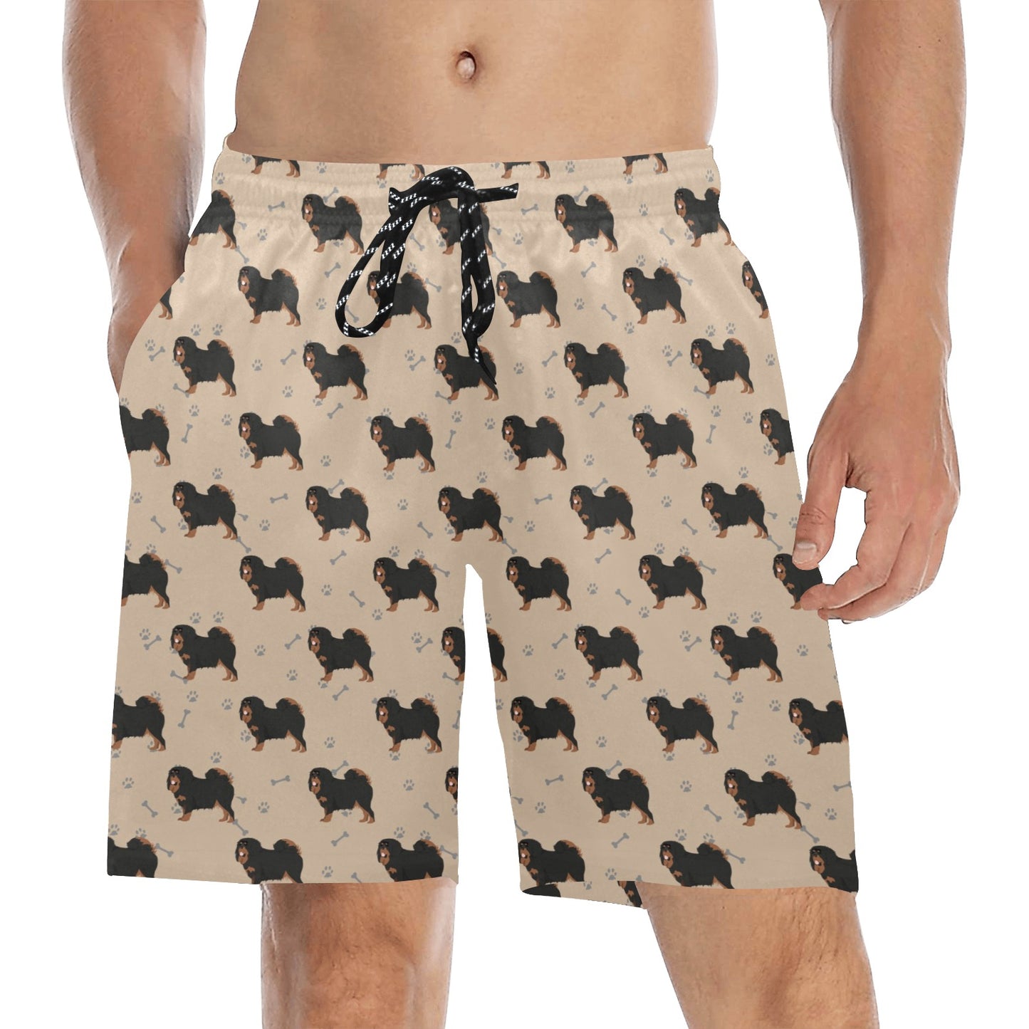 Tibetan Mastiffs Print Design LKS301 Men's Swim Trunks Beach Shorts