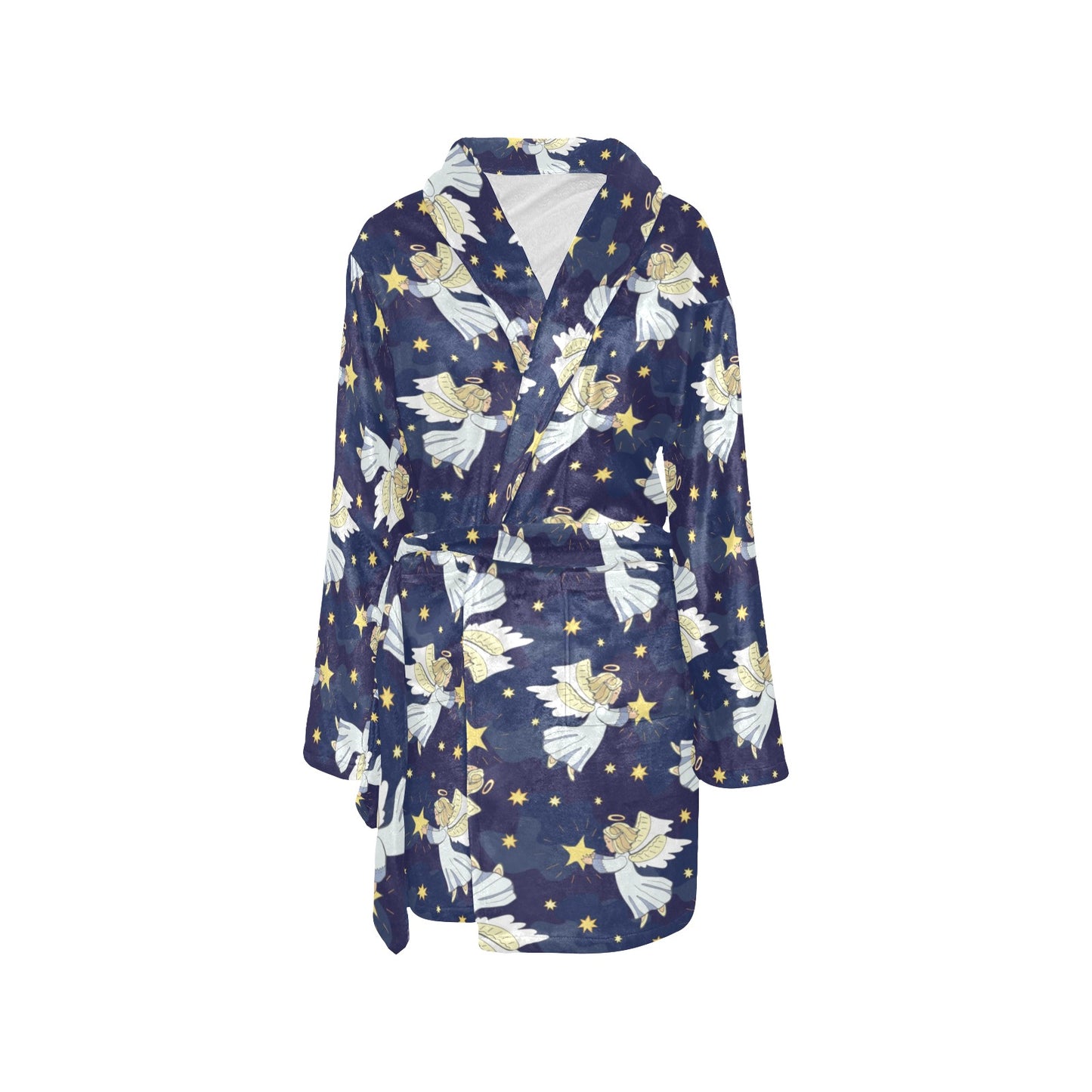 Angel Pattern Print Design 06 Women's Fleece Robe