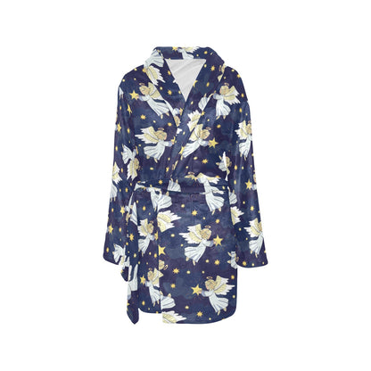 Angel Pattern Print Design 06 Women's Fleece Robe