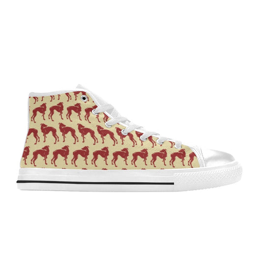 Whippets Print Design LKS301 Men's High Top Canvas Shoes