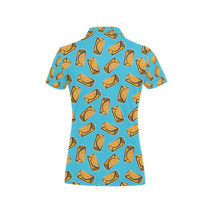 Burrito Print Design LKS301 Women's Polo Shirt