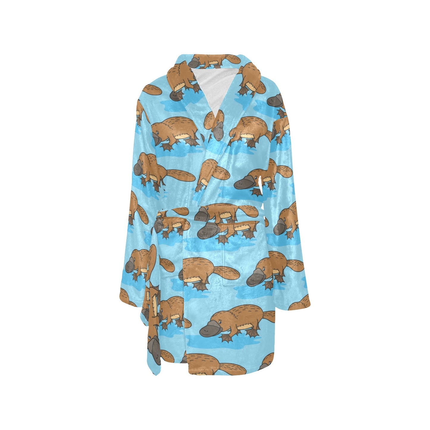 Platypus Pattern Print Design A02 Women's Fleece Robe