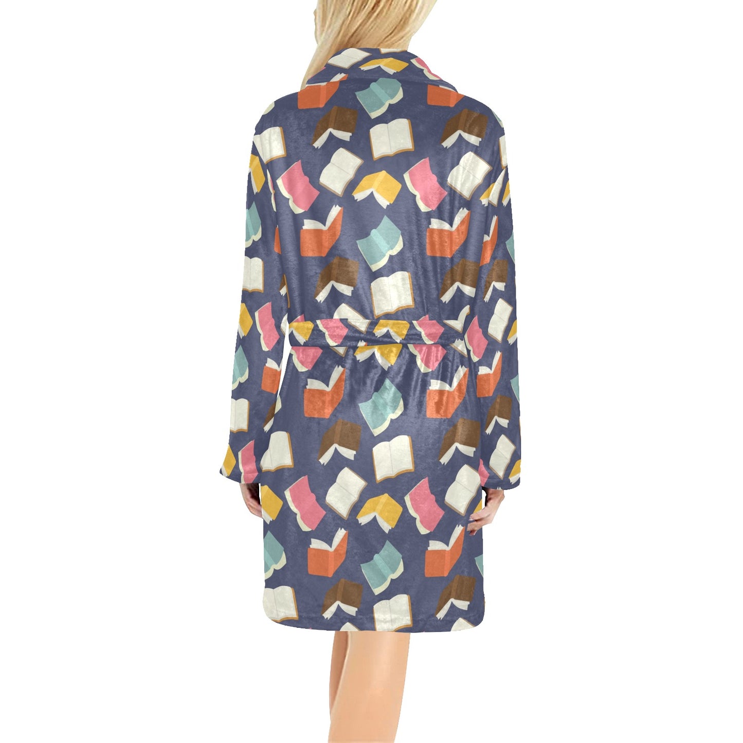 Book Pattern Print Design 01 Women's Fleece Robe