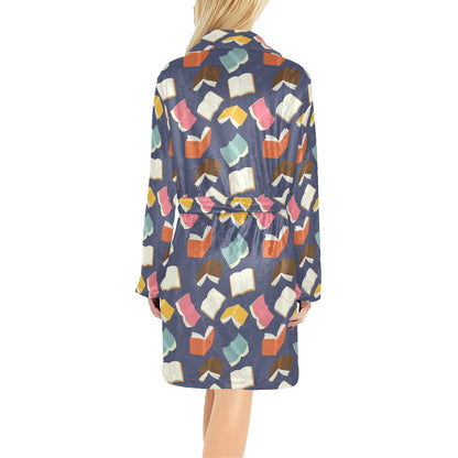 Book Pattern Print Design 01 Women's Fleece Robe