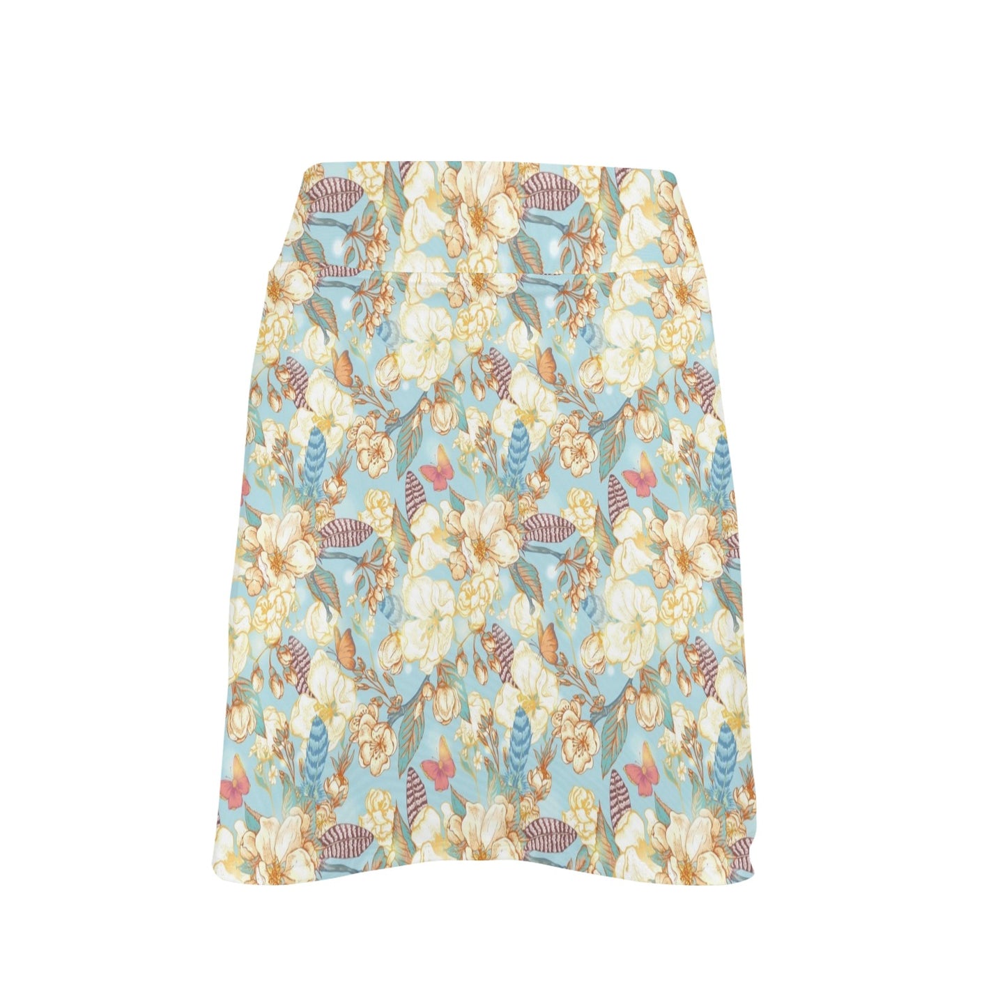Summer Floral Print Design LKS302 17" Golf & Pickleball Skort with Pockets