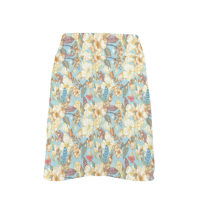 Summer Floral Print Design LKS302 17" Golf & Pickleball Skort with Pockets