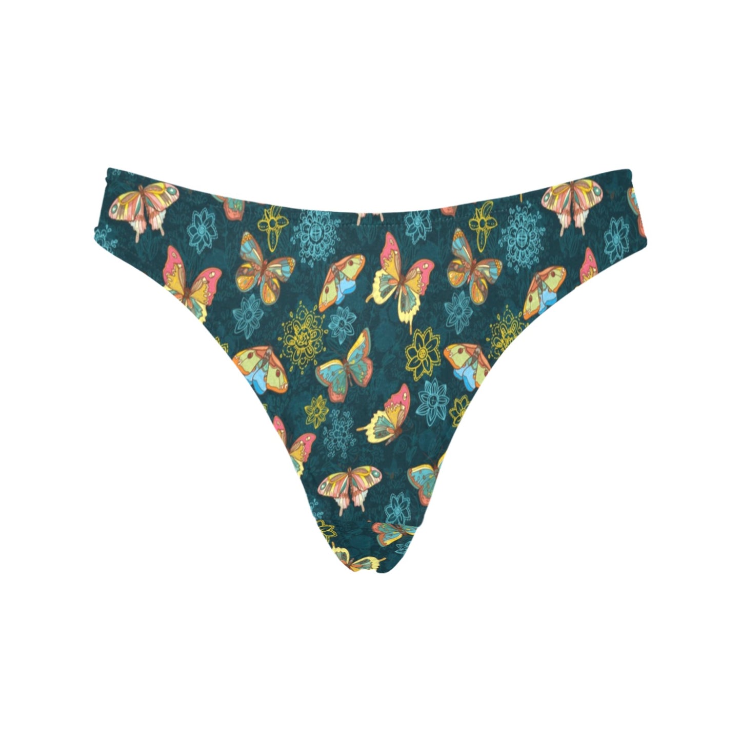 Butterfly Hand Draw Print Pattern Women's Thongs