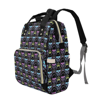 Skull 3D Colorful Print Design LKS309 Diaper Bag Backpack