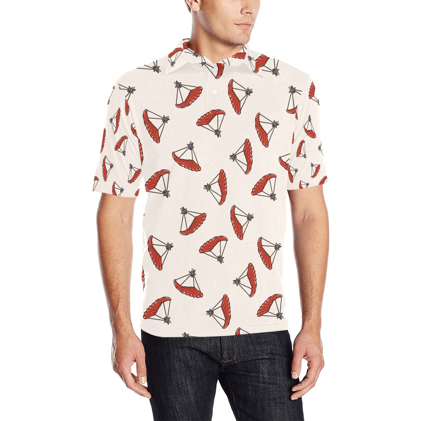 Skydiver Print Design LKS302 Men Polo Shirt
