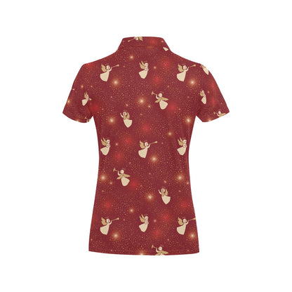 Angel Pattern Print Design 07 Women's Polo Shirt