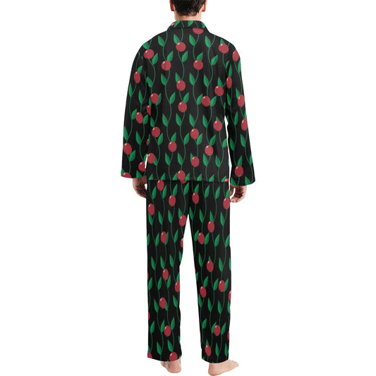 Cranberry Pattern Print Design CB01 Men's Long Pajama Set