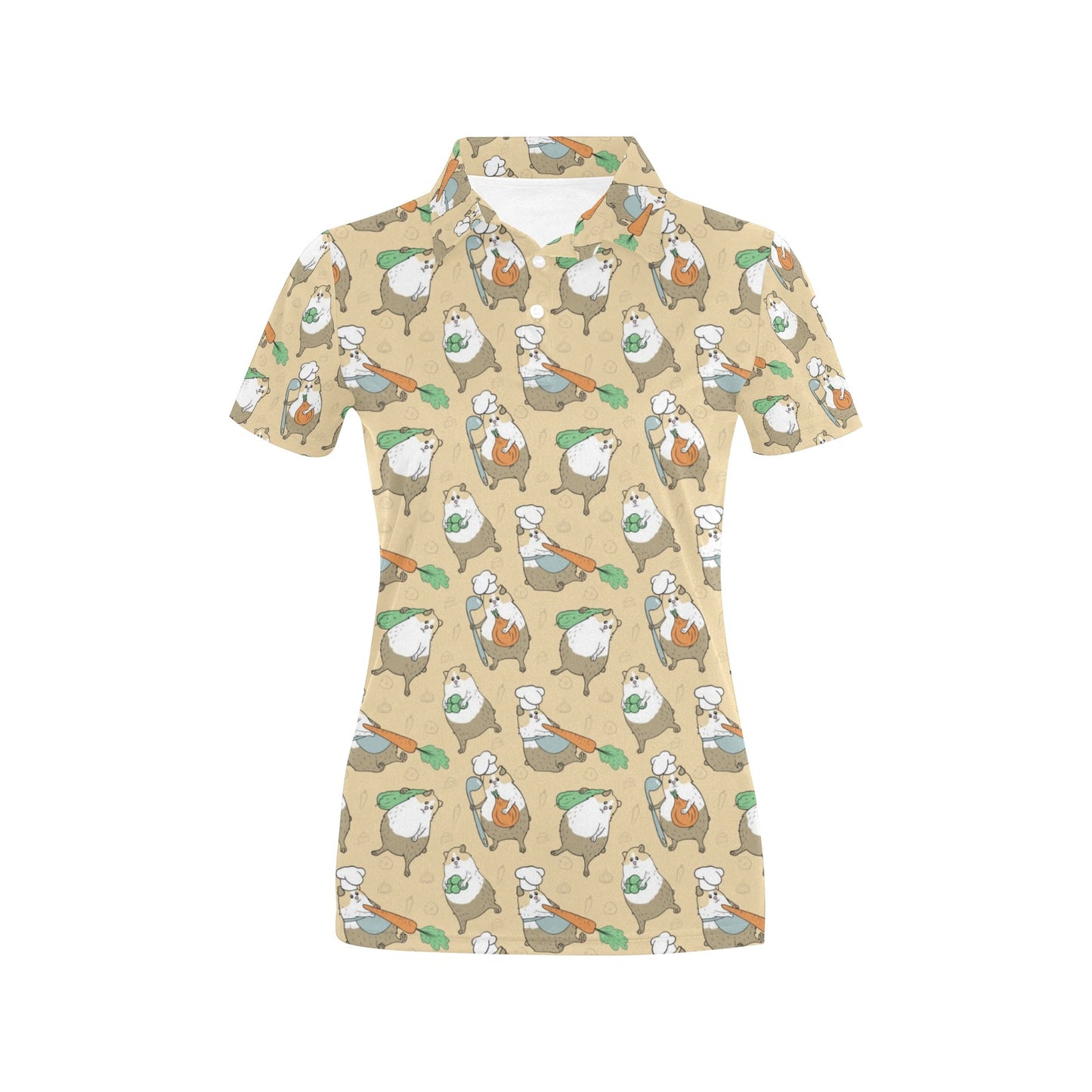 Guinea Pig Print Design LKS401 Women's Polo Shirt