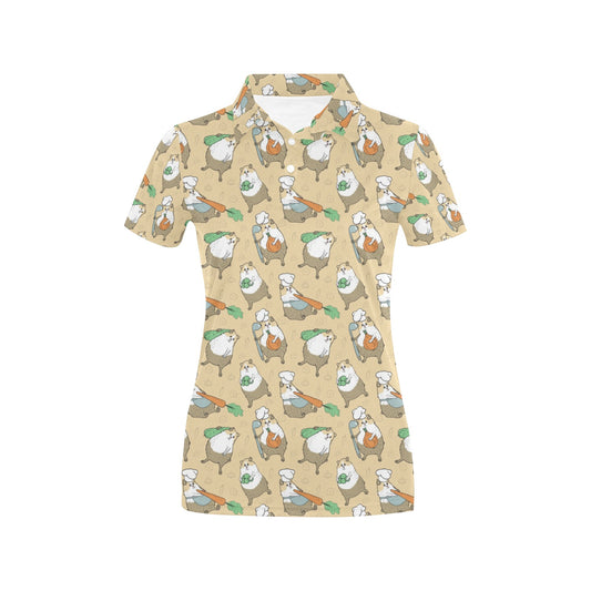Guinea Pig Print Design LKS401 Women's Polo Shirt