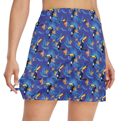 Toucan Print Design LKS306 17" Golf & Pickleball Skort with Pockets