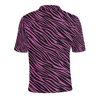 Zebra Pink Print Design LKS304 Men Polo Shirt