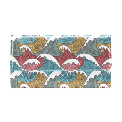 Tribal Wave Pattern Print Women's Trifold Wallet