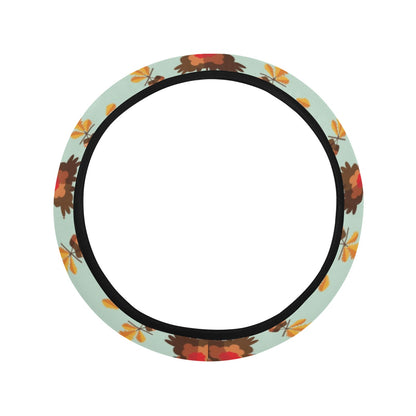Thanksgiving Print Design LKS309 Steering Wheel Cover with Elastic Edge