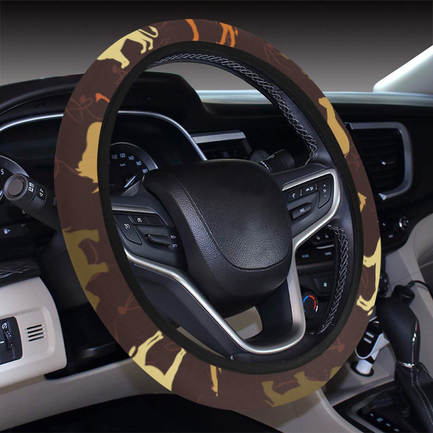 Safari Animal Print Design LKS301 Steering Wheel Cover with Elastic Edge