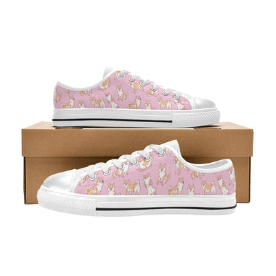 Shiba Inu Print Design LKS303 Women's White Low Top Shoes