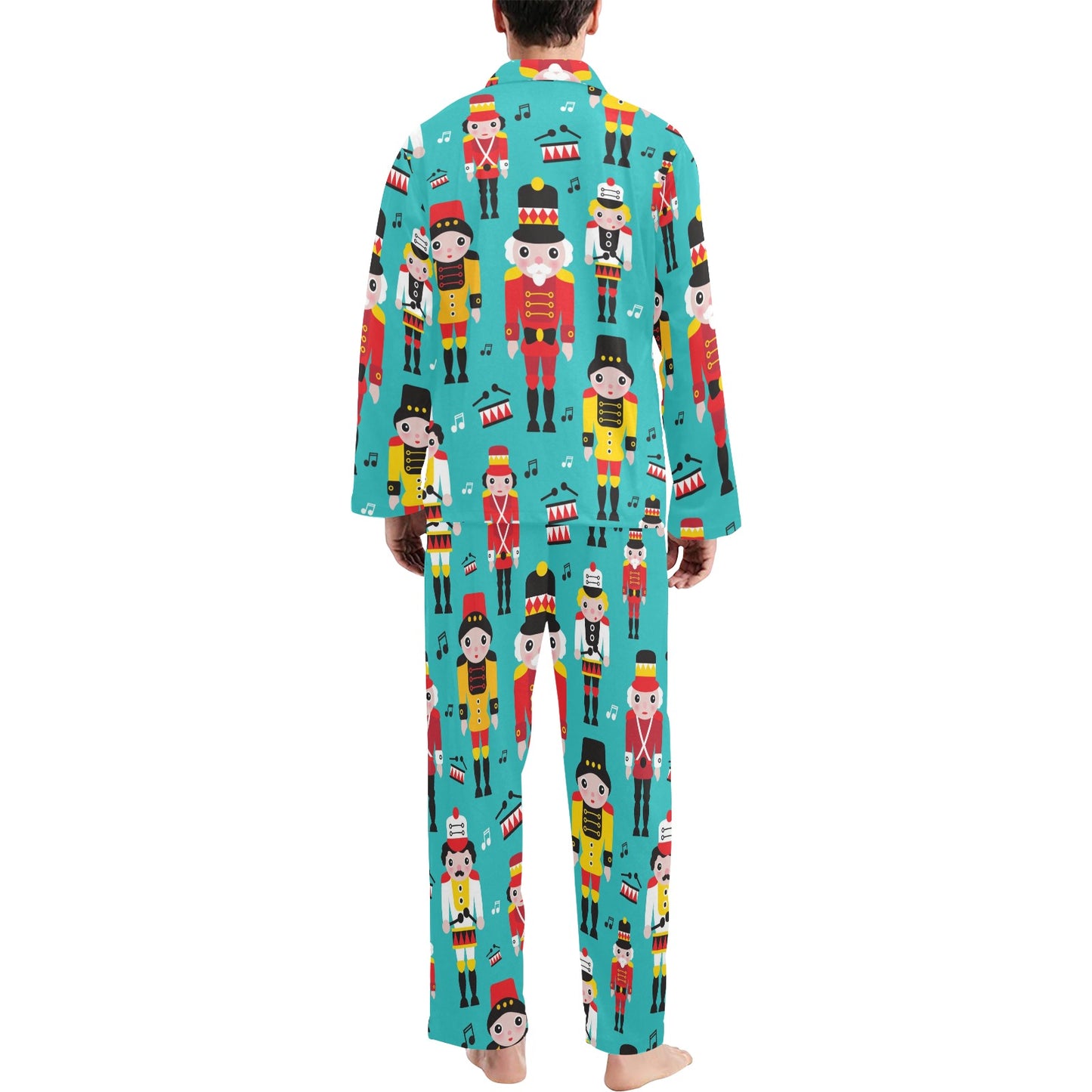 Nutcracker Pattern Print Design A03 Men's Long Pajama Set