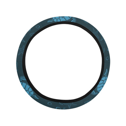 Sea Turtle Print Design LKS308 Steering Wheel Cover with Elastic Edge