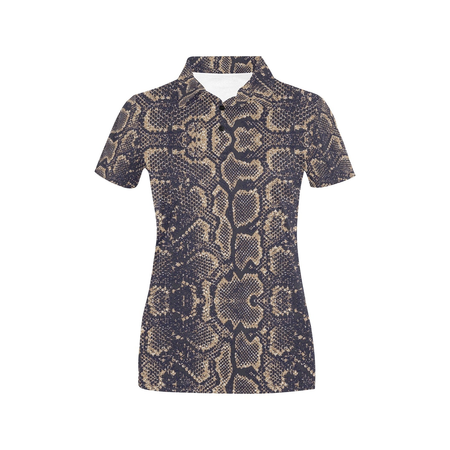 Snake Skin Pattern Print Women's Polo Shirt