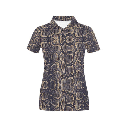 Snake Skin Pattern Print Women's Polo Shirt