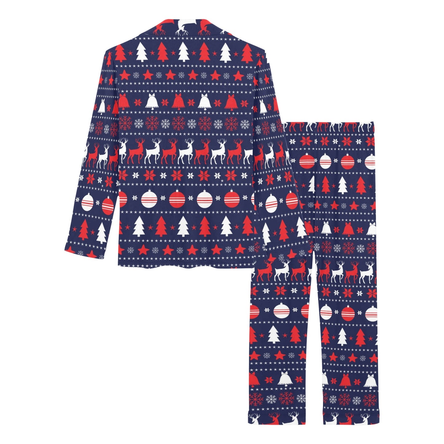 Reindeer Print Design LKS404 Women's Long Pajama Set