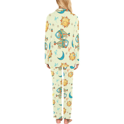 Pisces Pattern Print Design A03 Women's Long Pajama Set