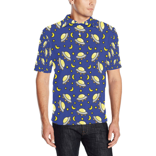 UFO Print Design LKS309 Men Polo Shirt