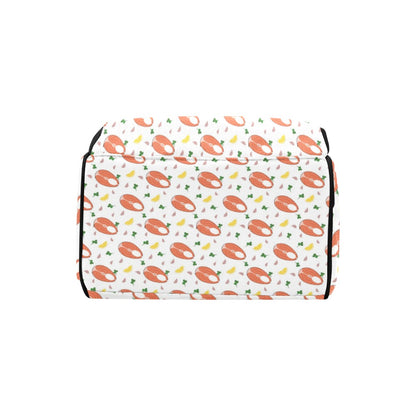 Salmon Steak Print Design LKS303 Diaper Bag Backpack