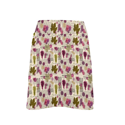 Wine Style Design Print 17" Golf & Pickleball Skort with Pockets