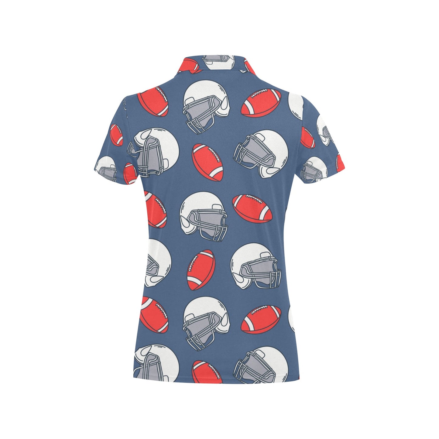 American Football Helmet Design Pattern Women's Polo Shirt
