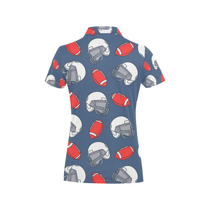 American Football Helmet Design Pattern Women's Polo Shirt