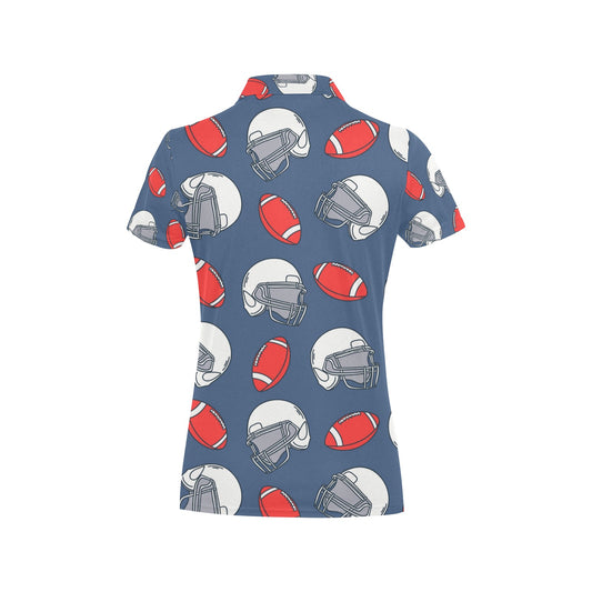 American Football Helmet Design Pattern Women's Polo Shirt