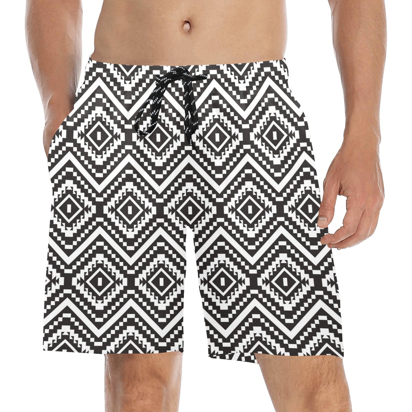 Tribal Pattern Print Design LKS303 Men's Swim Trunks Beach Shorts