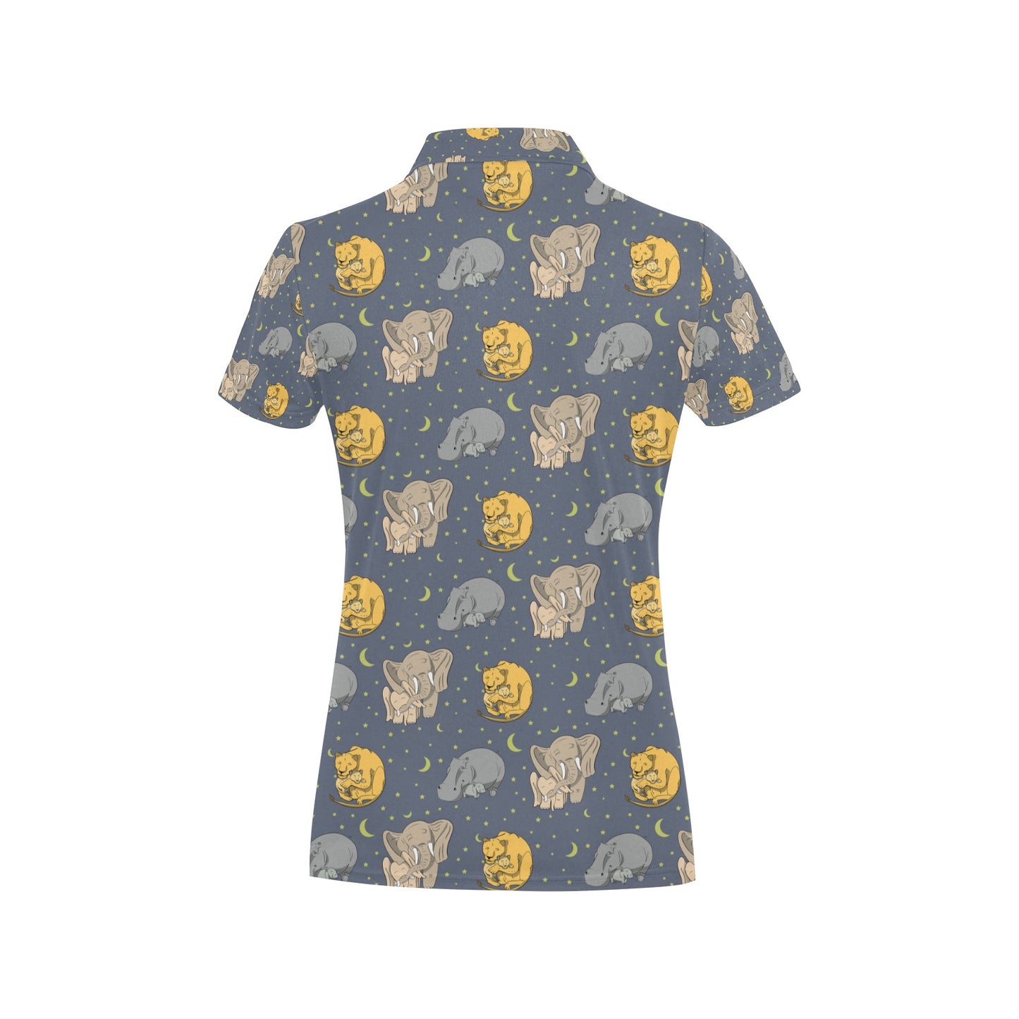 Safari Elephant Lion Print Design LKS303 Women's Polo Shirt