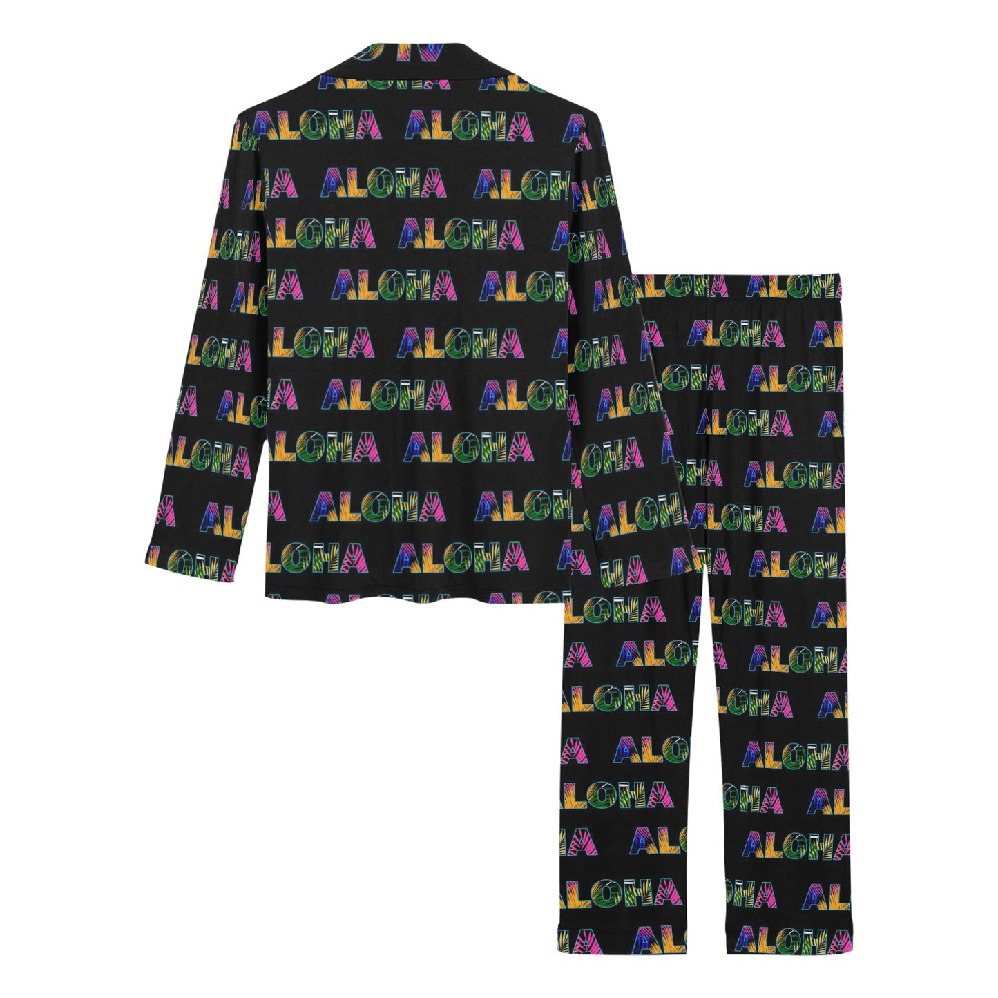 Aloha Hawaii Neon Women's Long Pajama Set