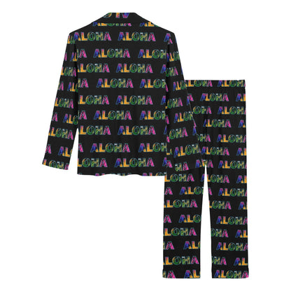 Aloha Hawaii Neon Women's Long Pajama Set