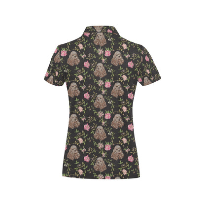Cocker Pattern Print Design 03 Women's Polo Shirt